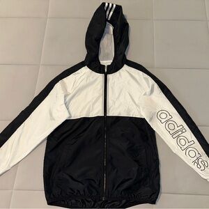 Adidas Boys Colorblocked Hooded Windbreaker  size M 10/12